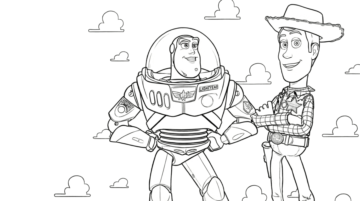 Buzz und Woody Toy Story Ausmalbild