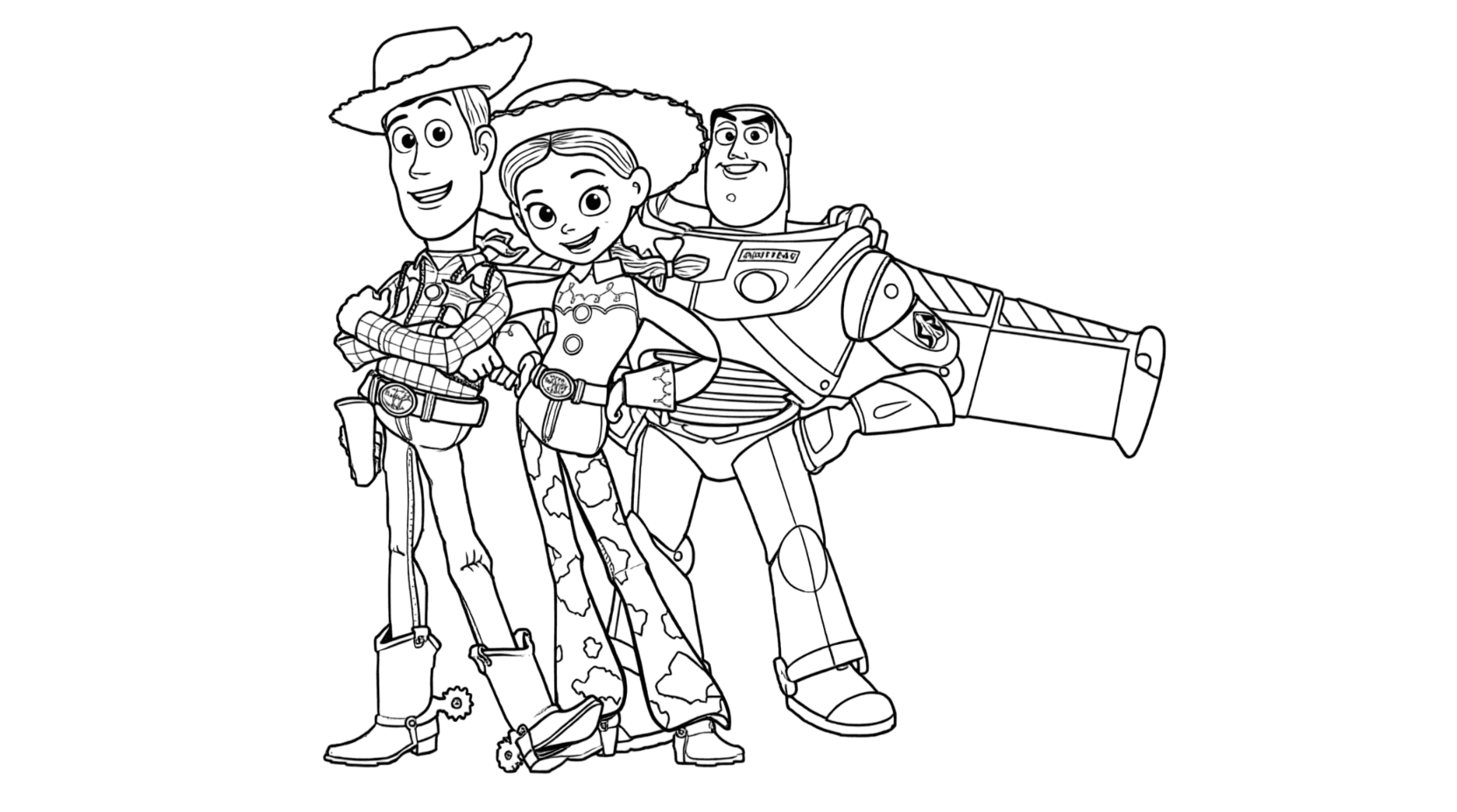Woody, Jessie und Buzz Ausmalbild