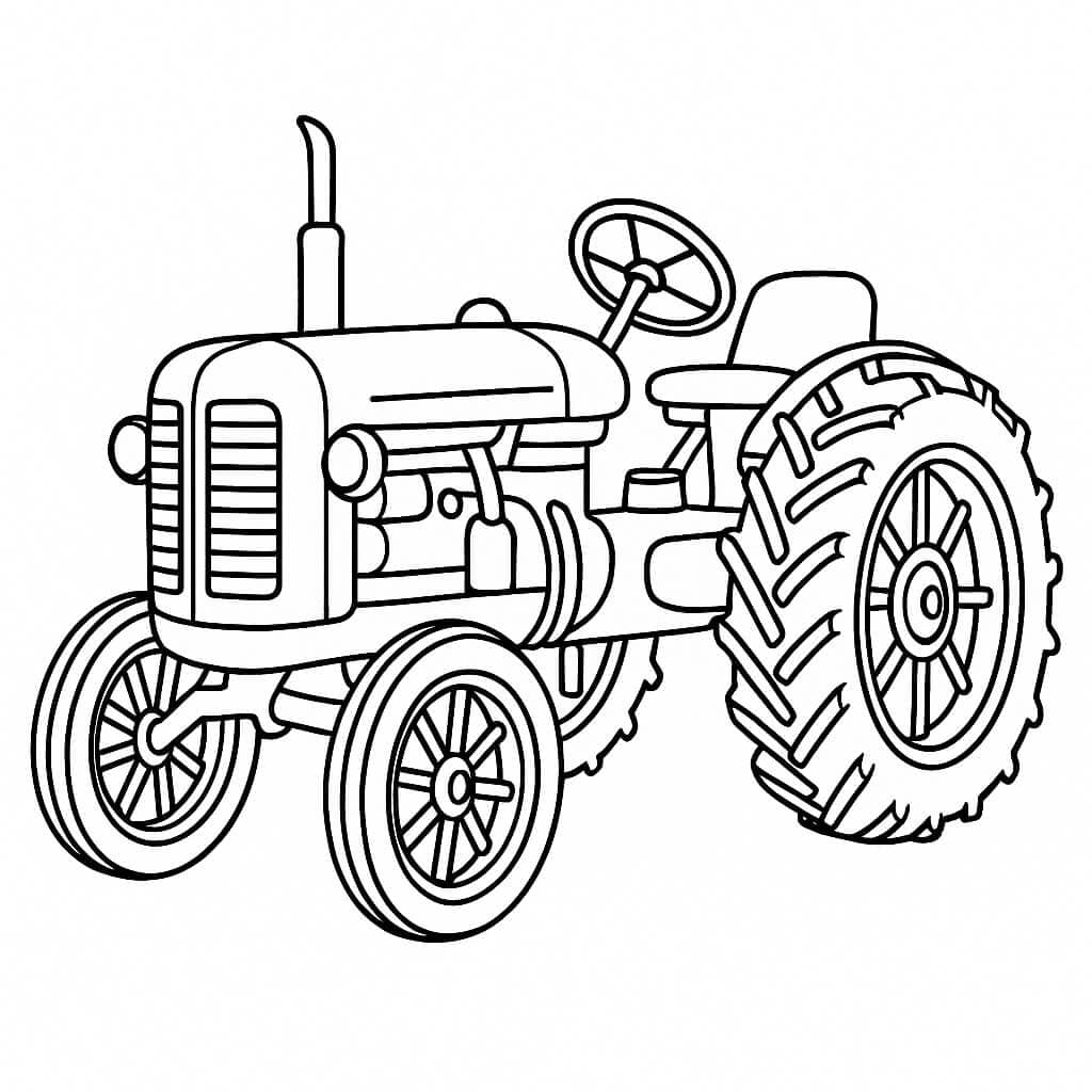 Alter Traktor – Ausmalbild