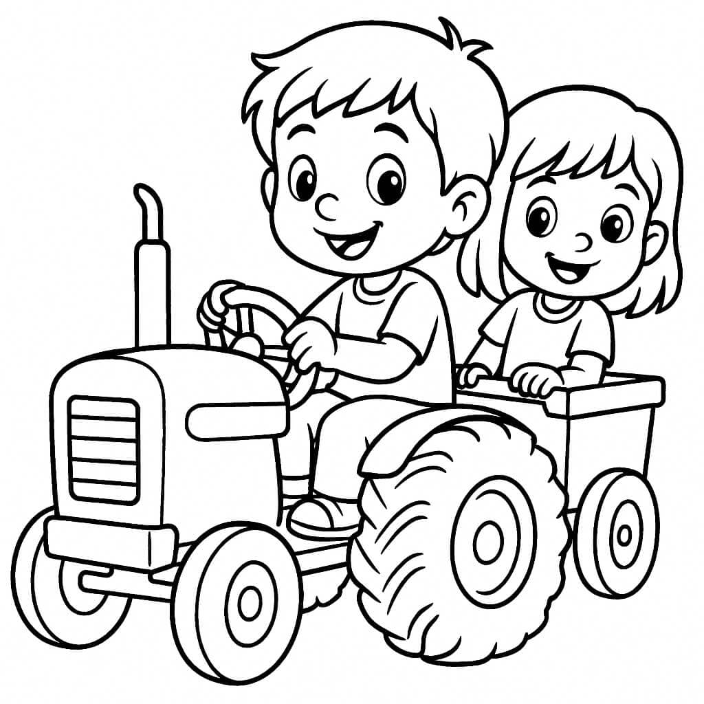 Spielzeug-Traktor für Kinder – Ausmalbild