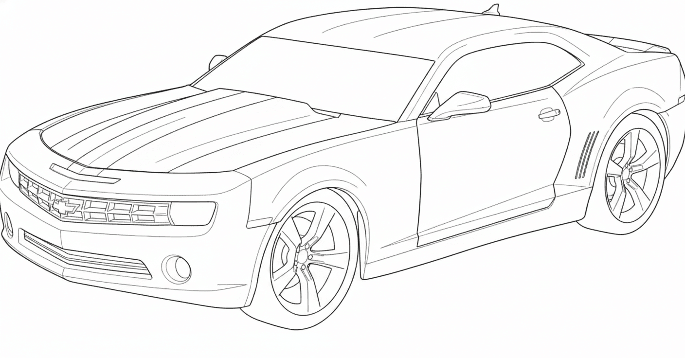 Bumblebee Camaro Transformers Ausmalbild