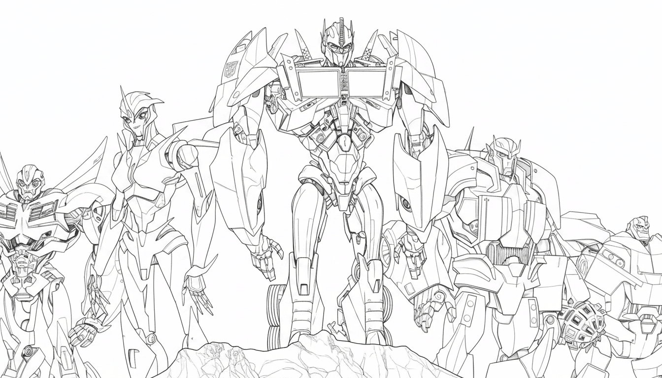 Transformers Gruppe Ausmalbild