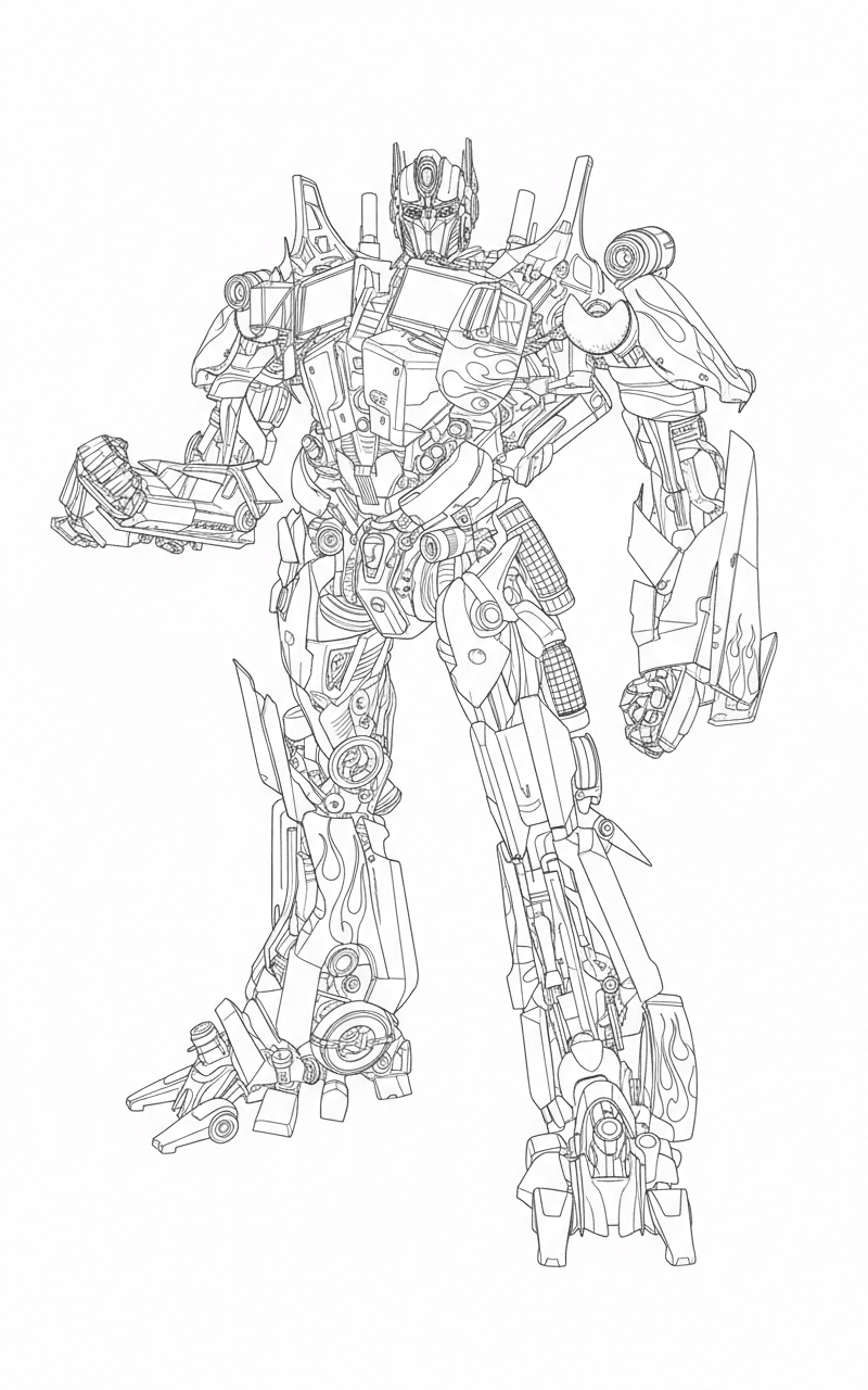 Transformers Optimus Prime Porträt Ausmalbild