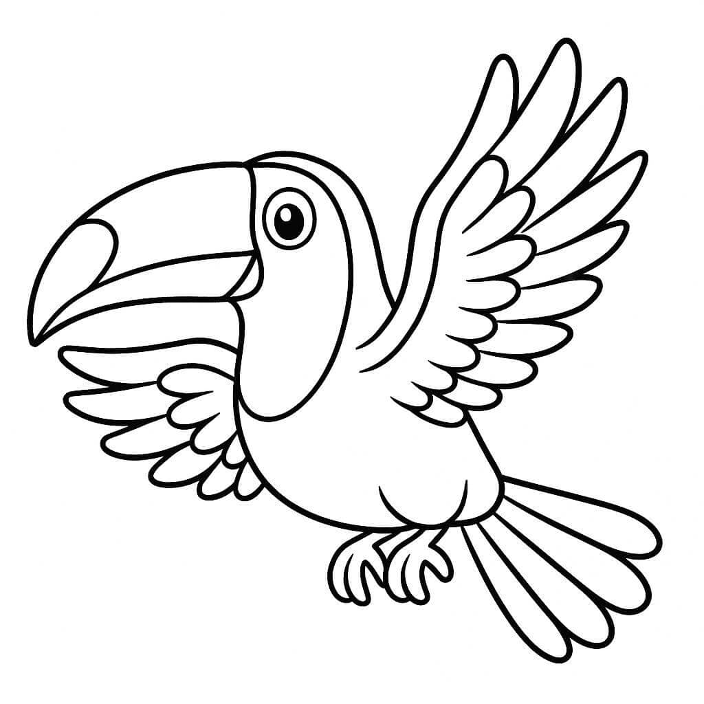 Fliegender Tukan Ausmalbild