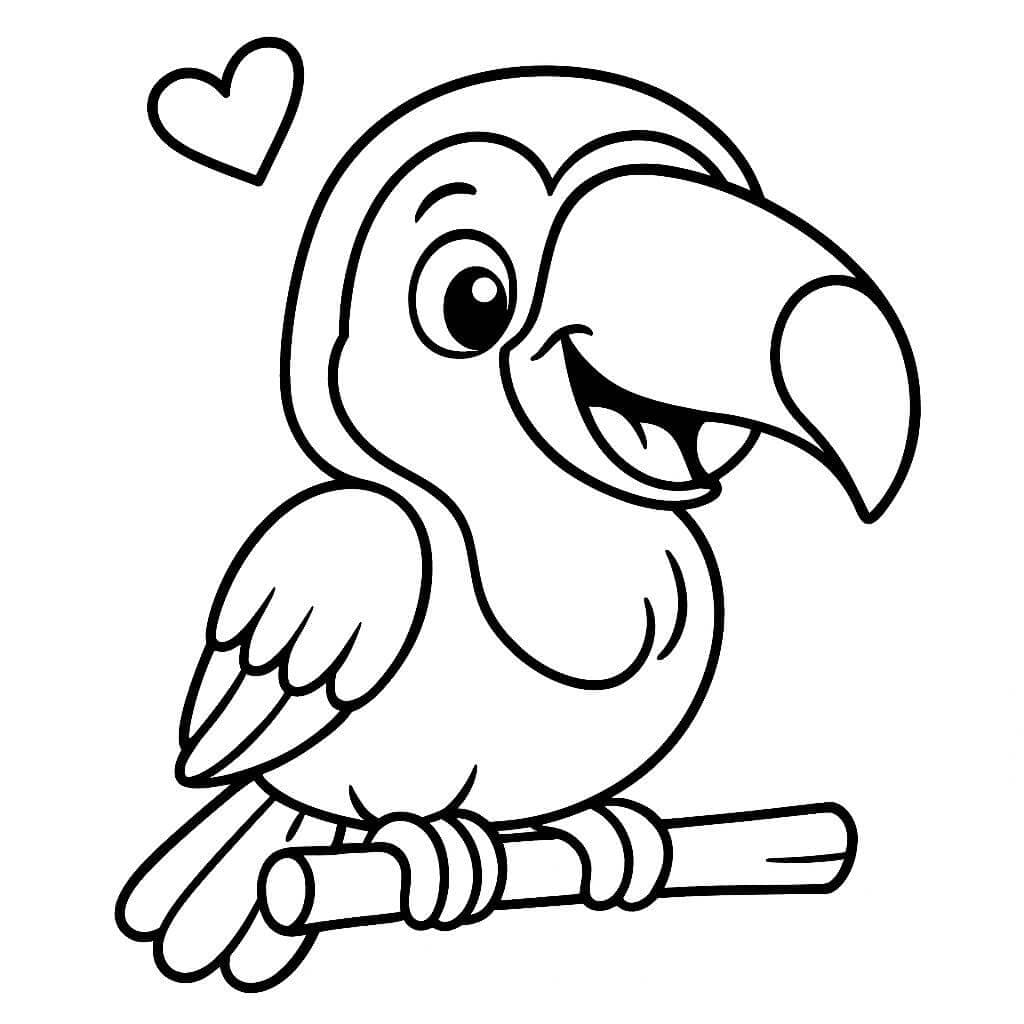 Lächelnder Tukan Ausmalbild
