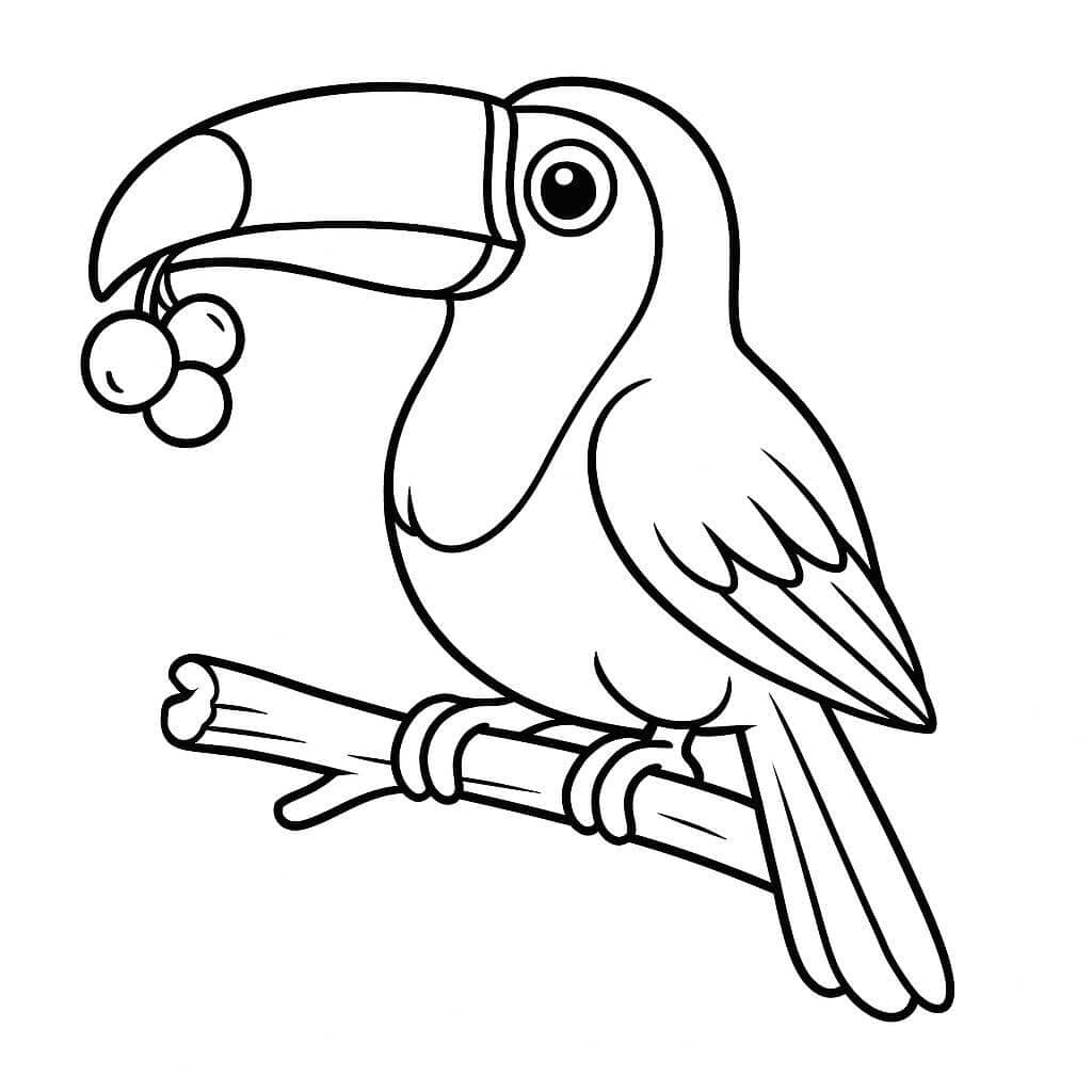 Tukan mit Frucht Ausmalbild