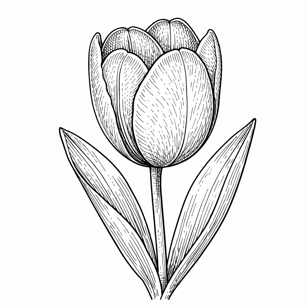 Tulpe Nahaufnahme Ausmalbild