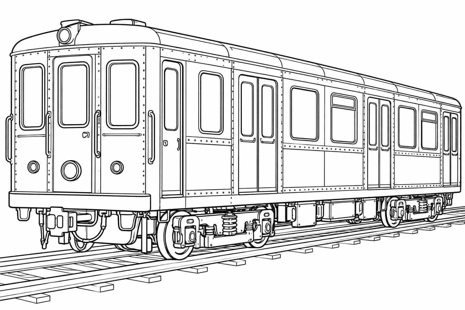 Historische U-Bahn – Ausmalbild in Schwarz-Weiß