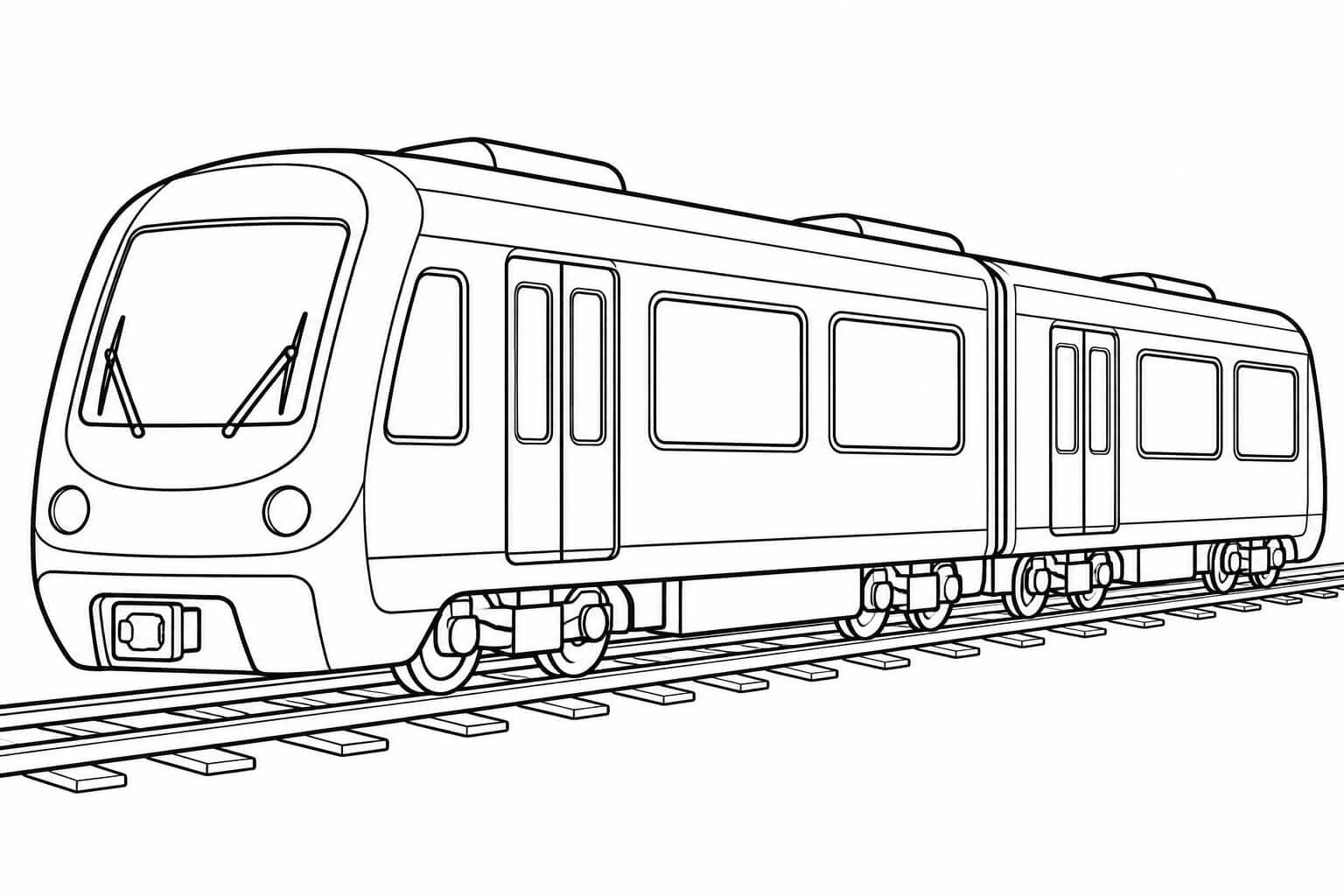 U-Bahn Ausmalbild – Ausmalbild in Schwarz-Weiß