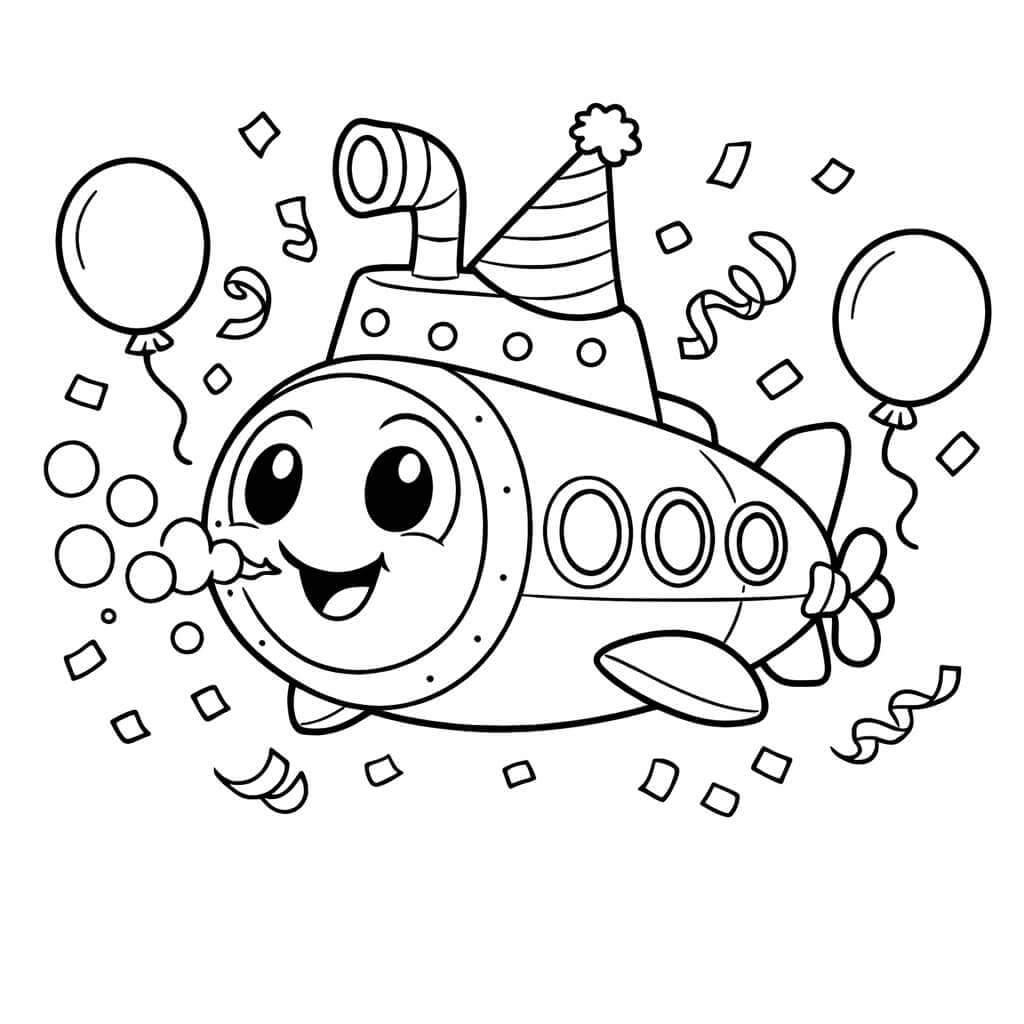U-Boot Party Ausmalbild