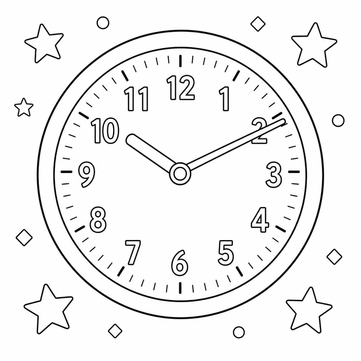 Uhr Ausmalbild