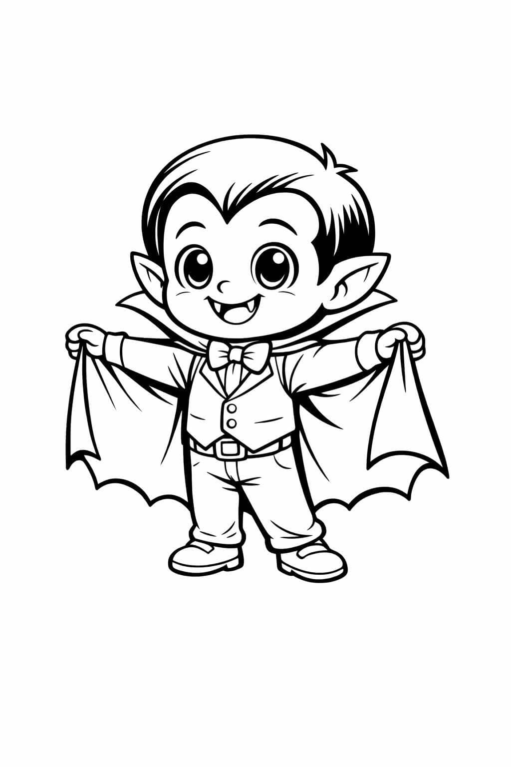 Vampir Kind verkleidet Ausmalbild