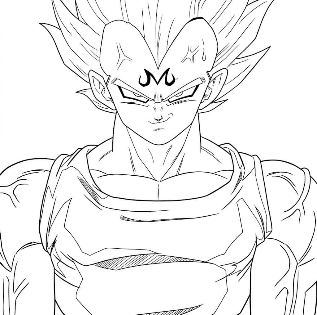 Majin Vegeta Ausmalbild