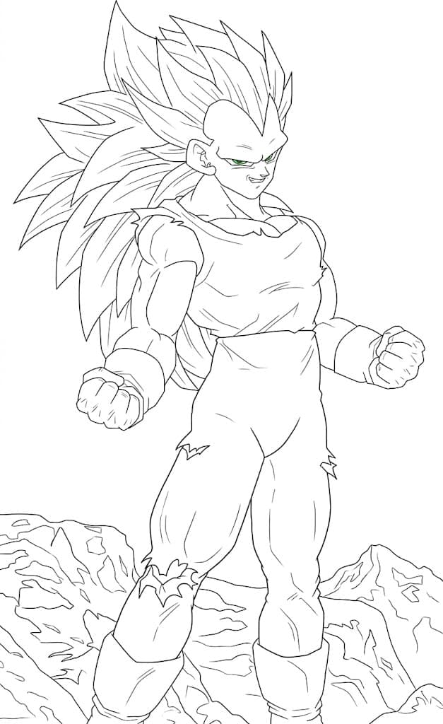 Vegeta Super Saiyajin 3 Ausmalbild
