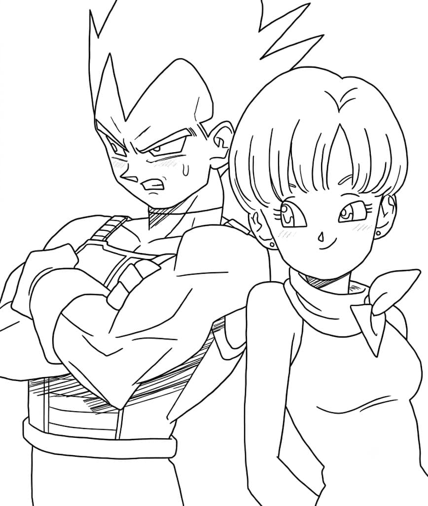 Vegeta und Bulma Ausmalbild