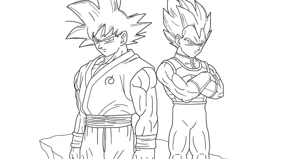 Vegeta und Goku Ausmalbild
