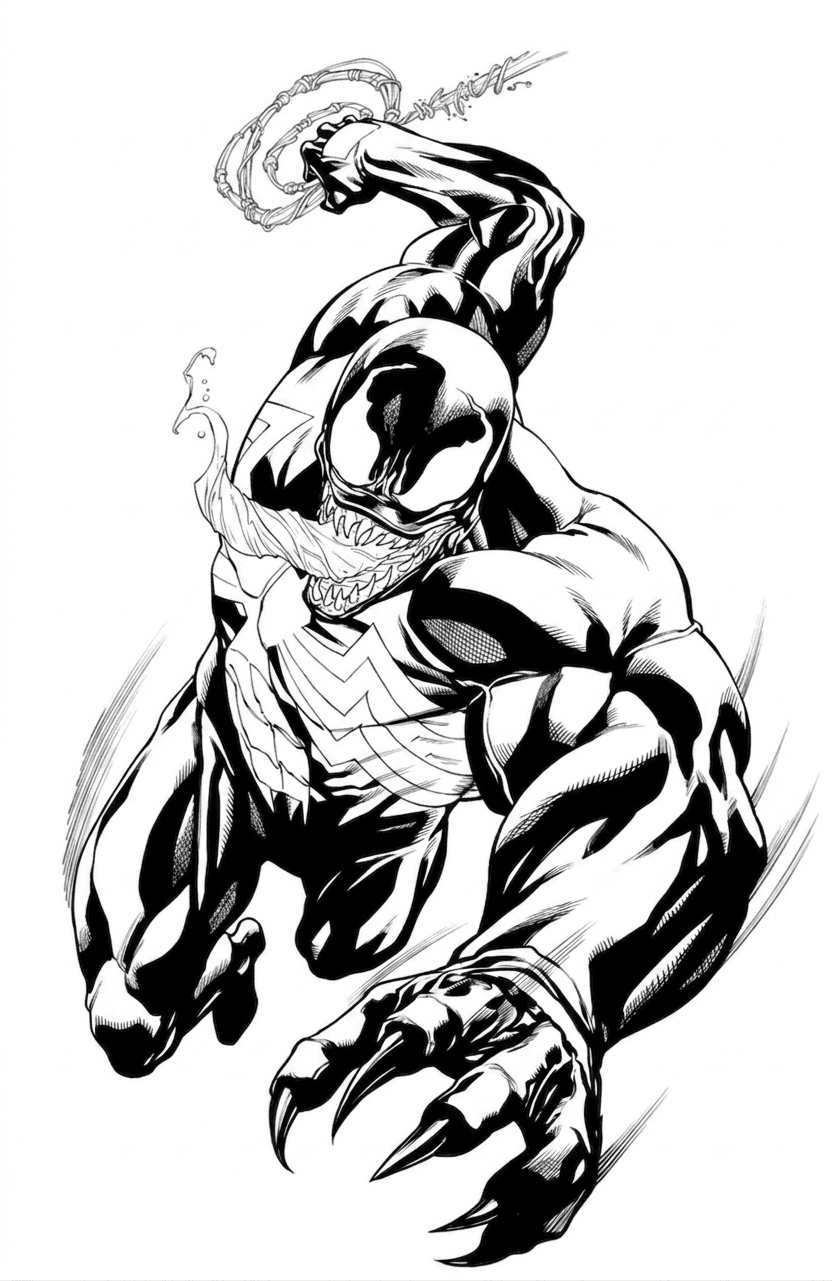 Venom im Angriff Ausmalbild
