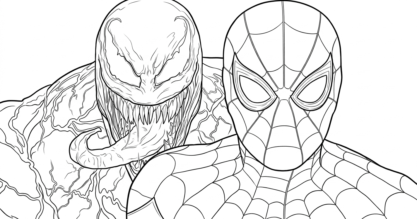 Venom und Spider-Man Ausmalbild