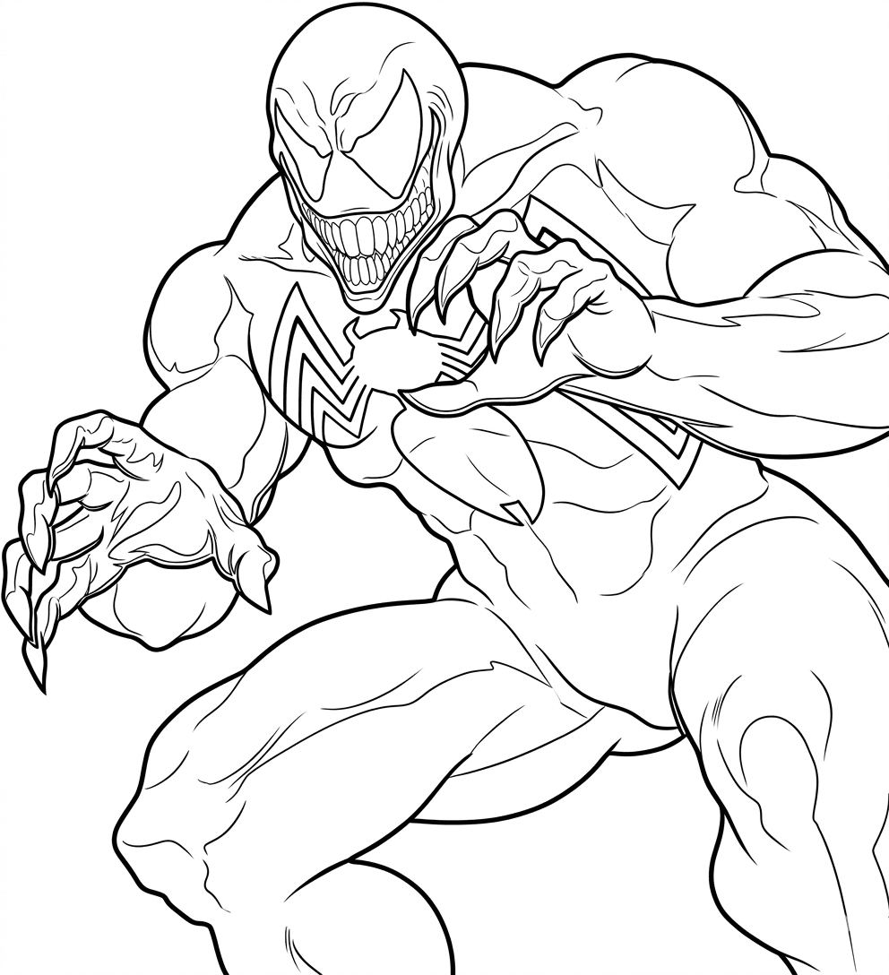 Venom Zeichnung Ausmalbild