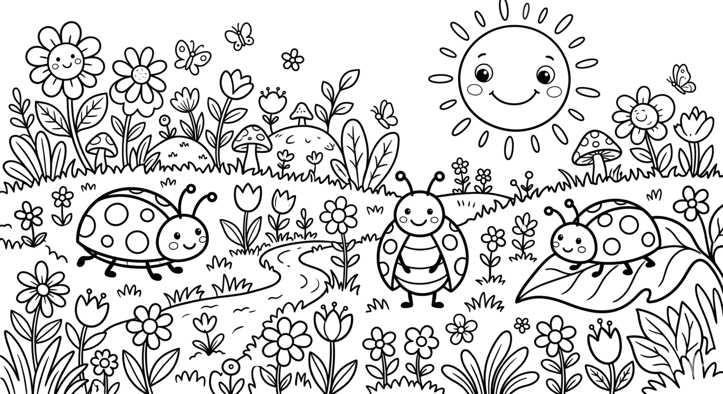 Verzauberter Garten für Kinder Ausmalbild