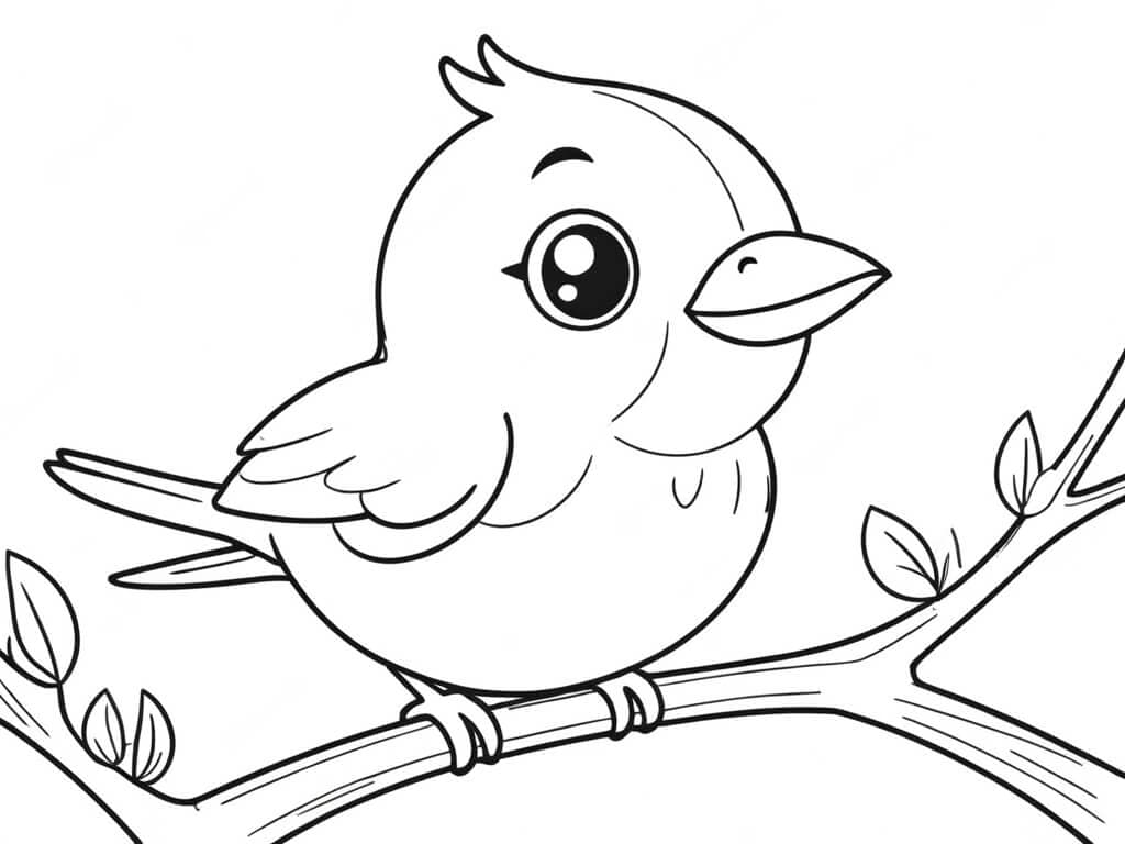 Glücklicher Vogel Ausmalbild
