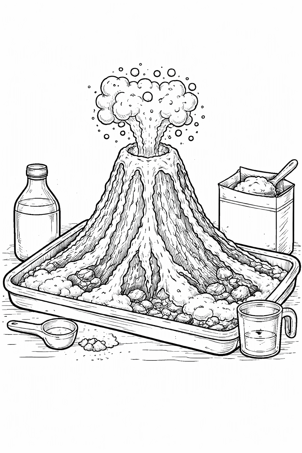 Hausgemachter Vulkan Ausmalbild