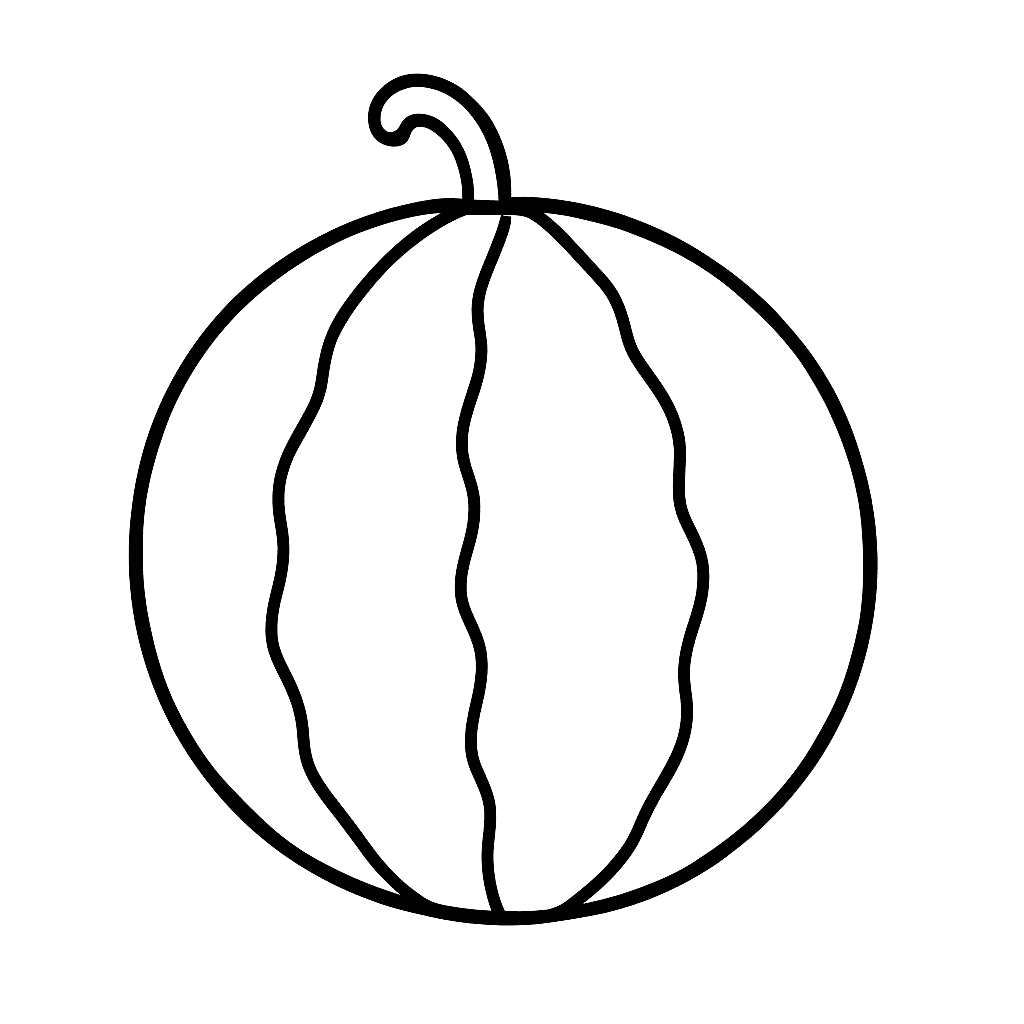 Wassermelone für Kinder Ausmalbild