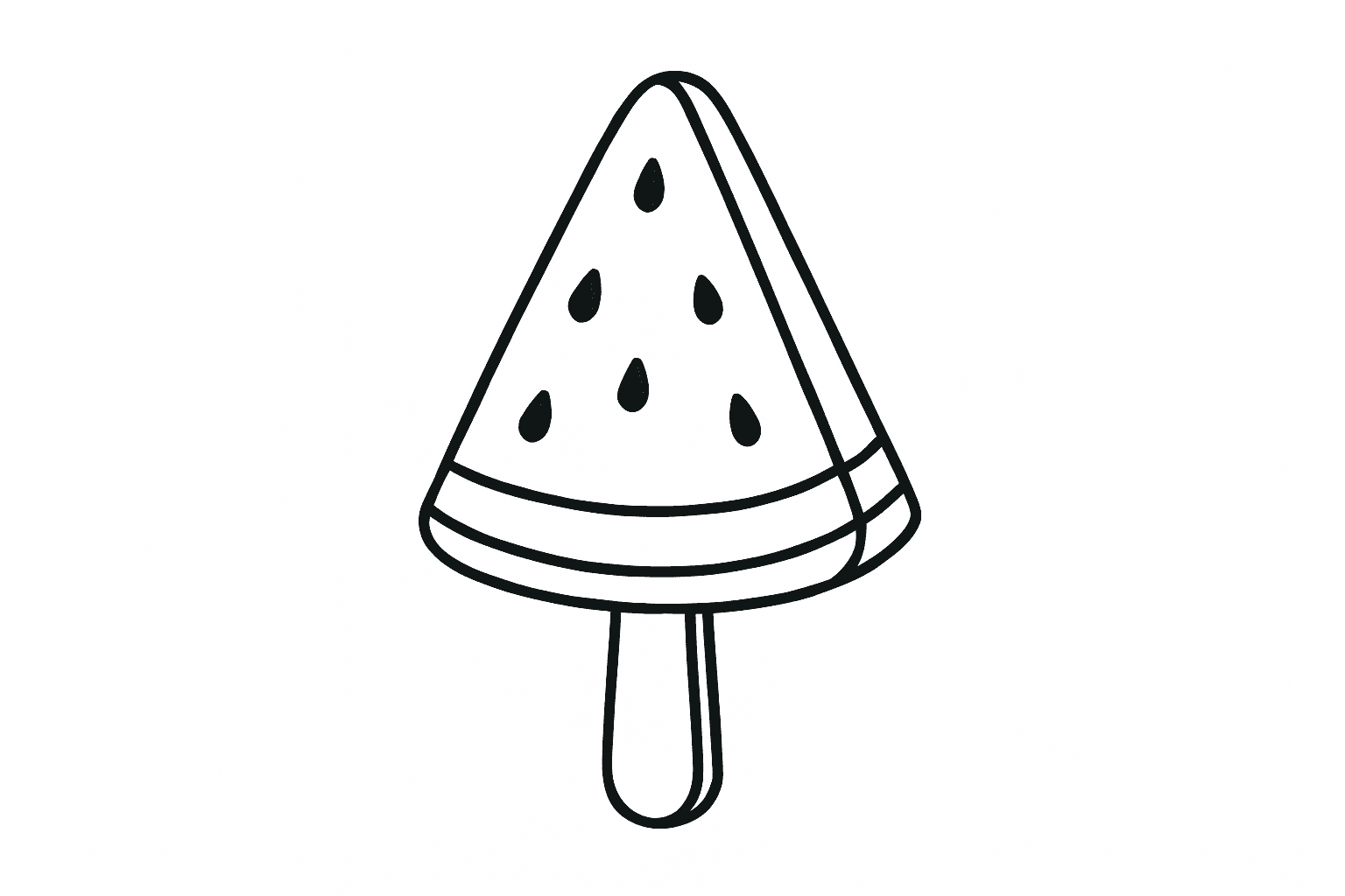 Wassermelonen-Eis am Stiel Ausmalbild