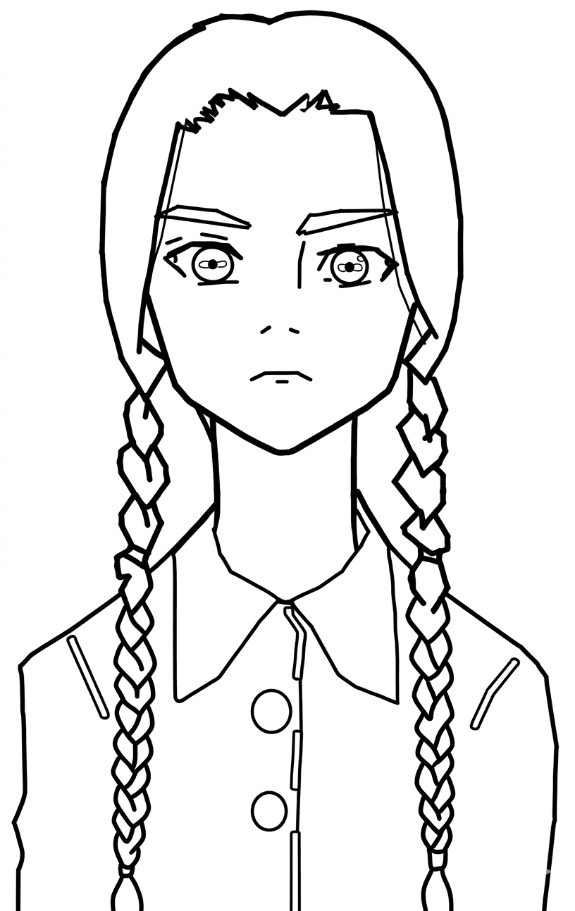 Wednesday einfache Zeichnung Ausmalbild