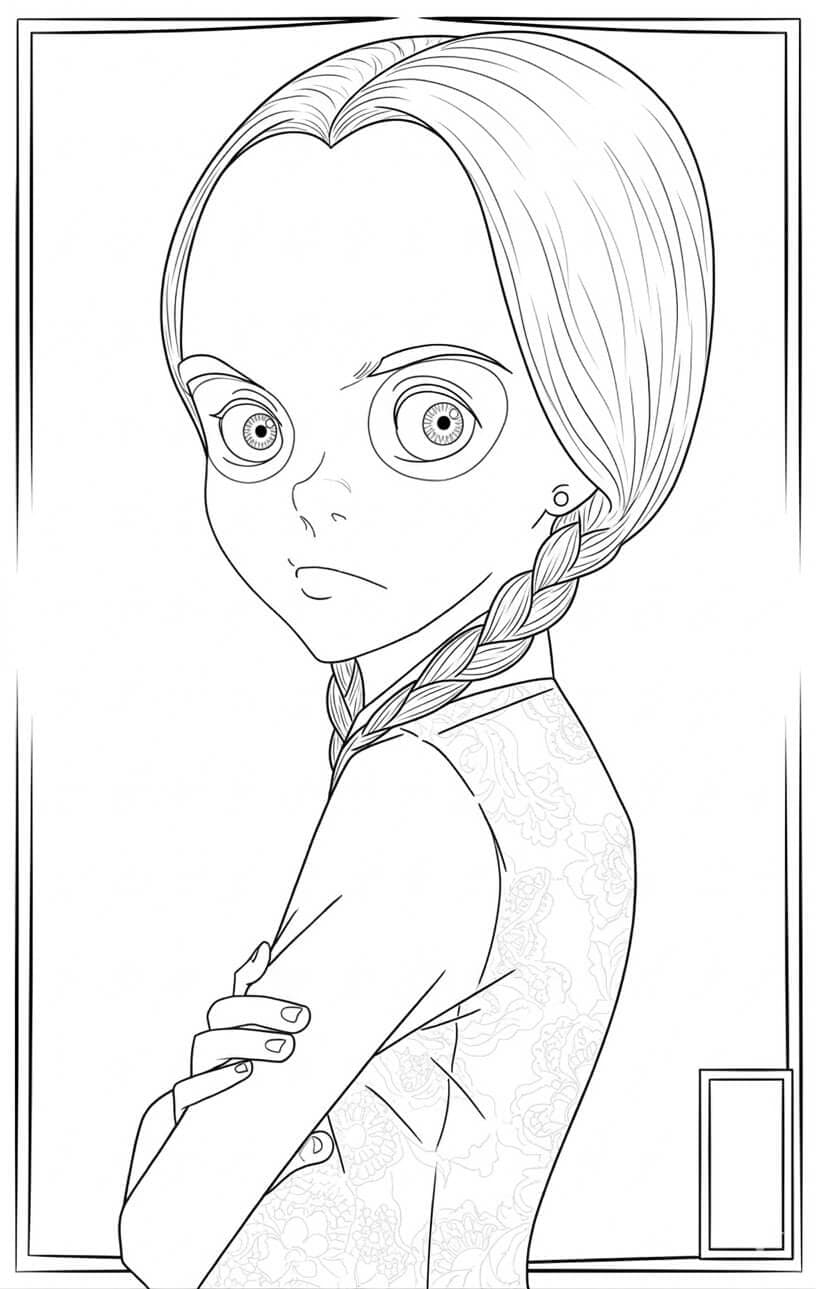 Wednesday zum Ausmalen Ausmalbild