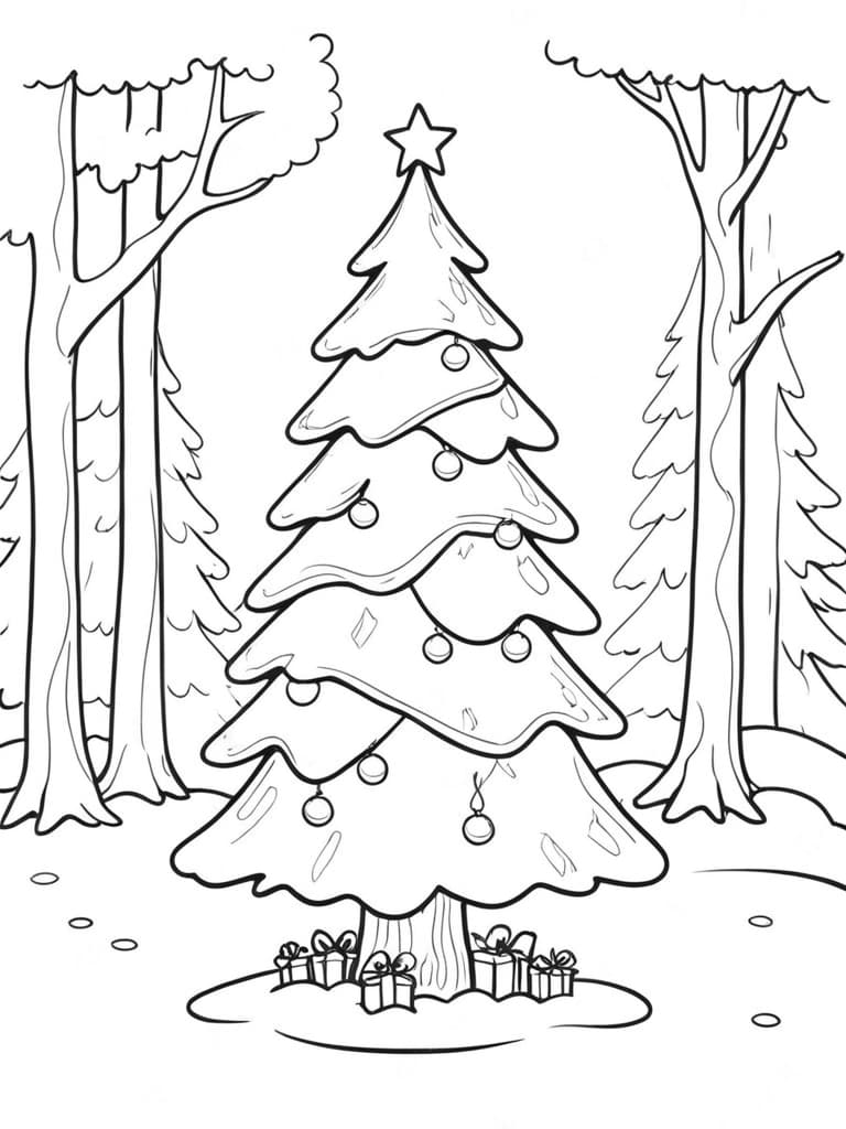 Weihnachtsbaum Ausmalbild 2