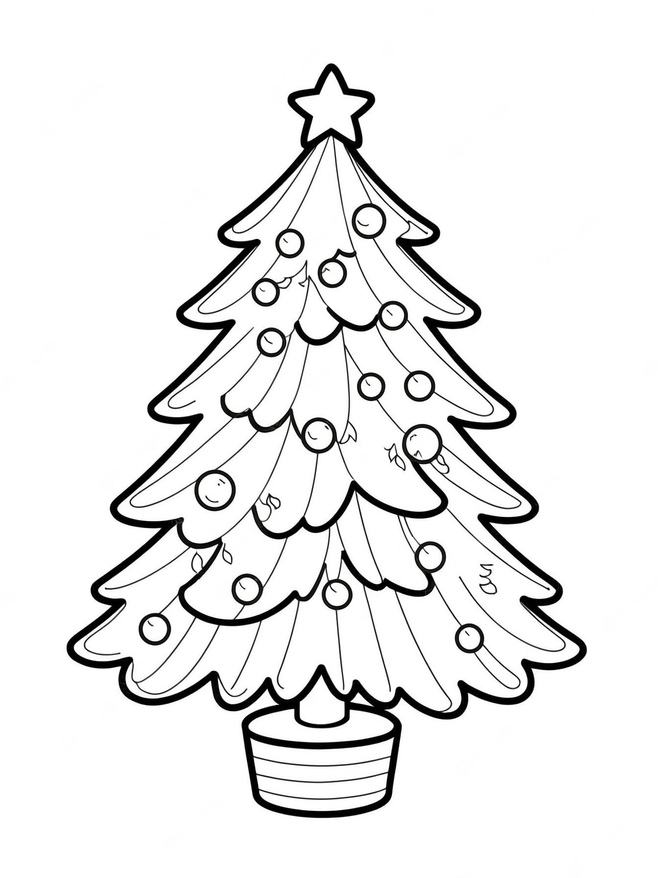Weihnachtsbaum Ausmalbild 4