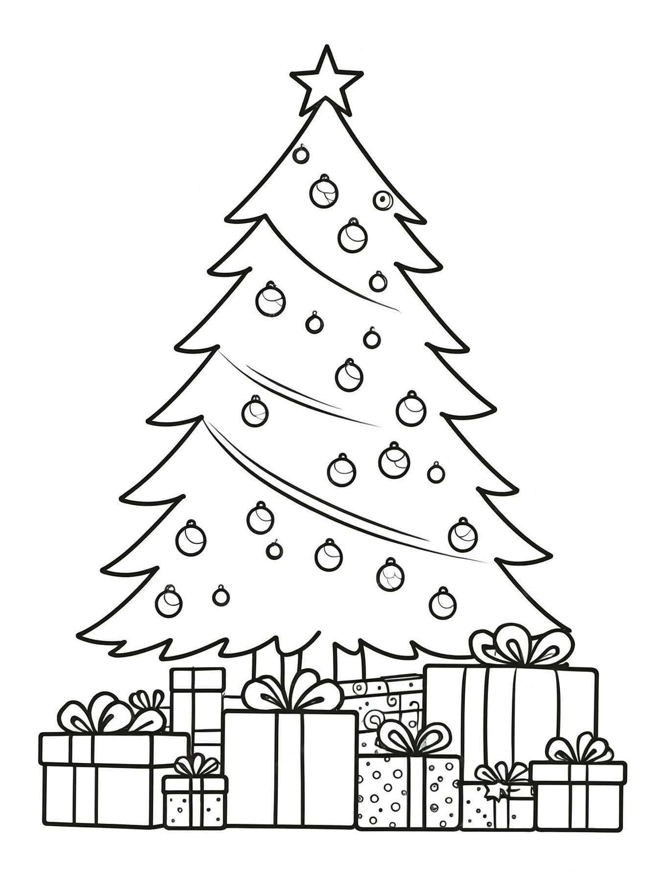 Weihnachtsbaum Ausmalbild 7