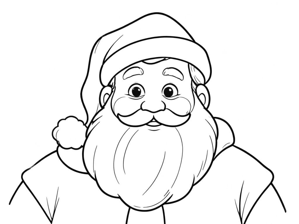Einfacher Weihnachtsmann für Kinder Ausmalbild