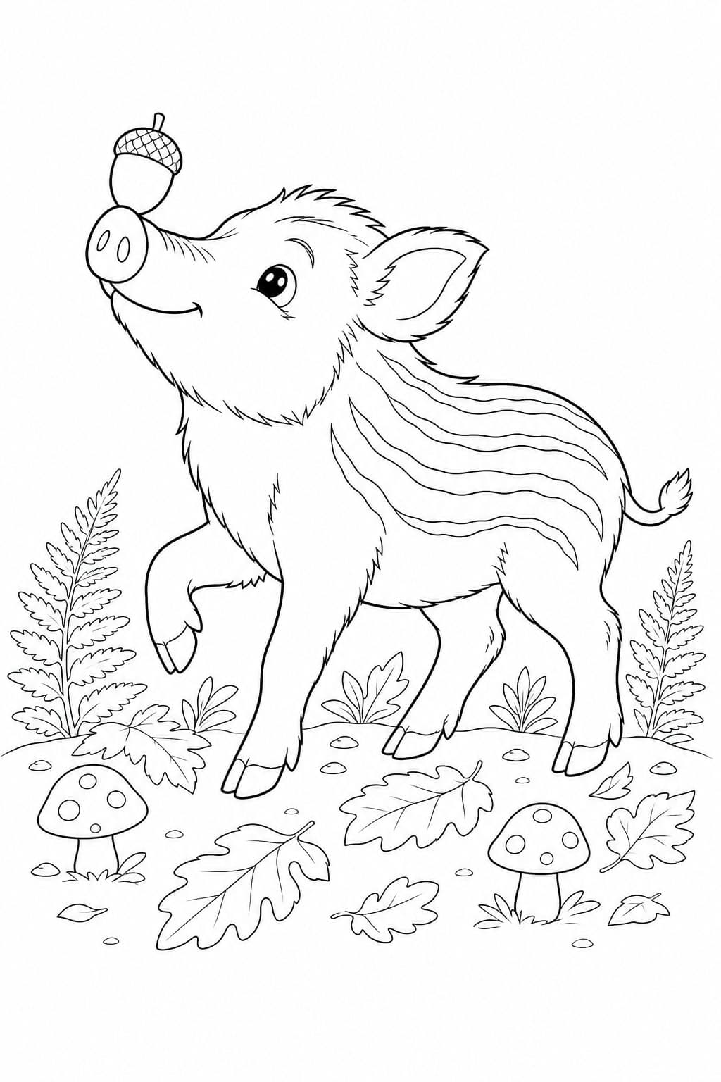 Wildschweinfrischling Ausmalbild