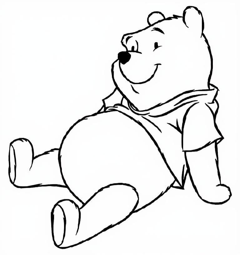 Winnie Puuh sitzt Ausmalbild