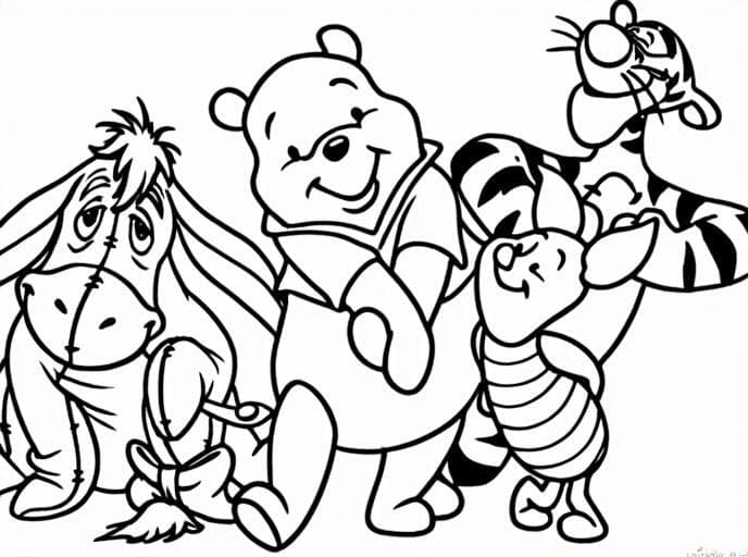Winnie Puuh und seine Freunde Ausmalbild