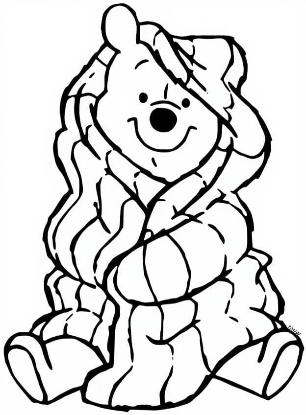 Winnie Puuh unter Decke Ausmalbild