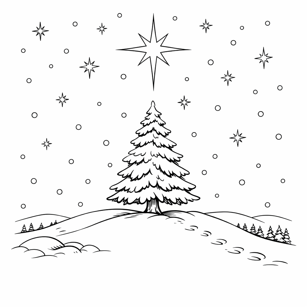 Winterbaum Ausmalbild