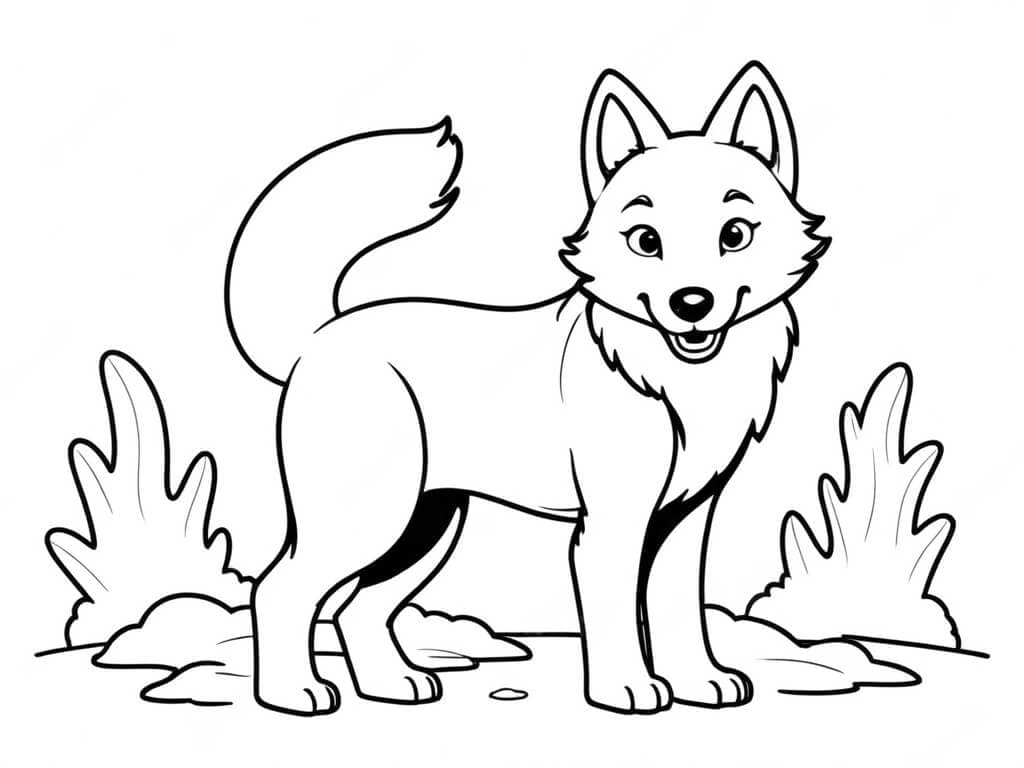 Freundlicher Wolf Ausmalbild