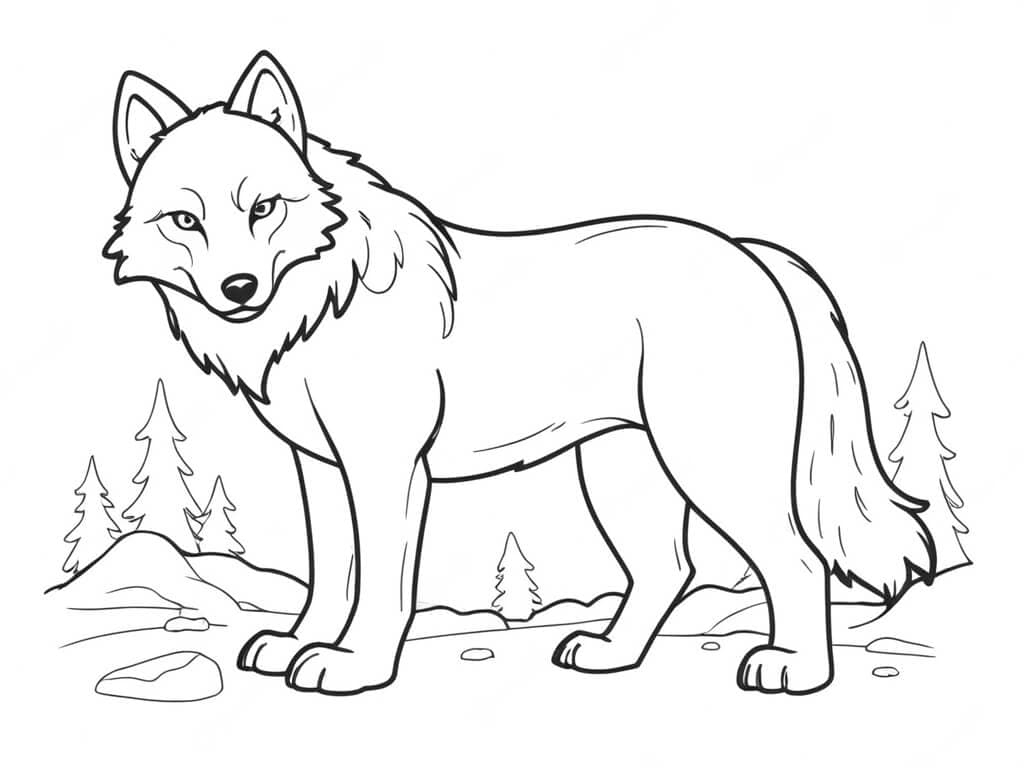 Riesenwolf Ausmalbild