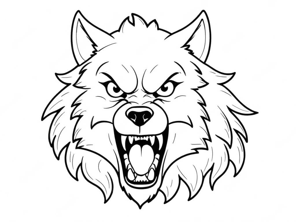 Wütender Wolf Ausmalbild