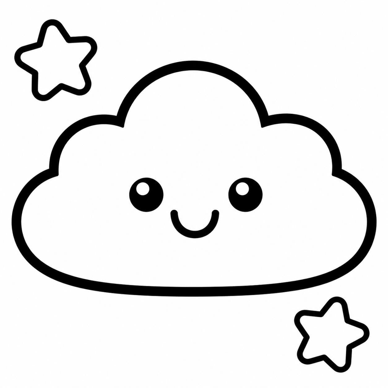 Einfache Wolke für Kinder Ausmalbild