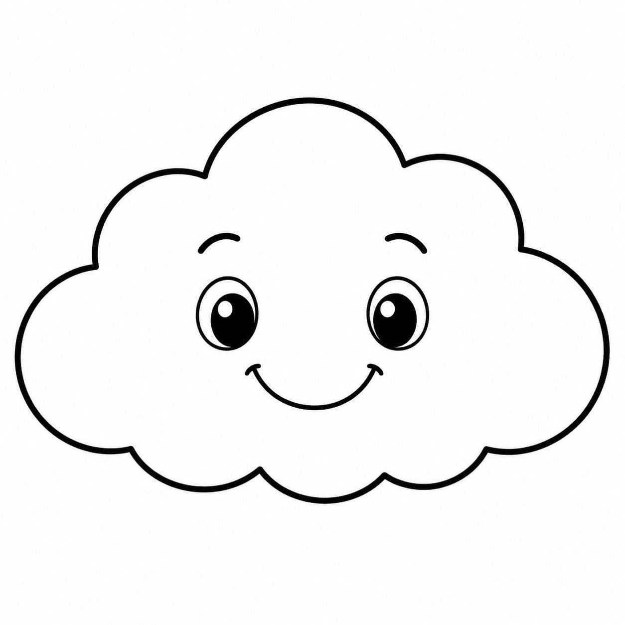 Freundliche Wolke Ausmalbild