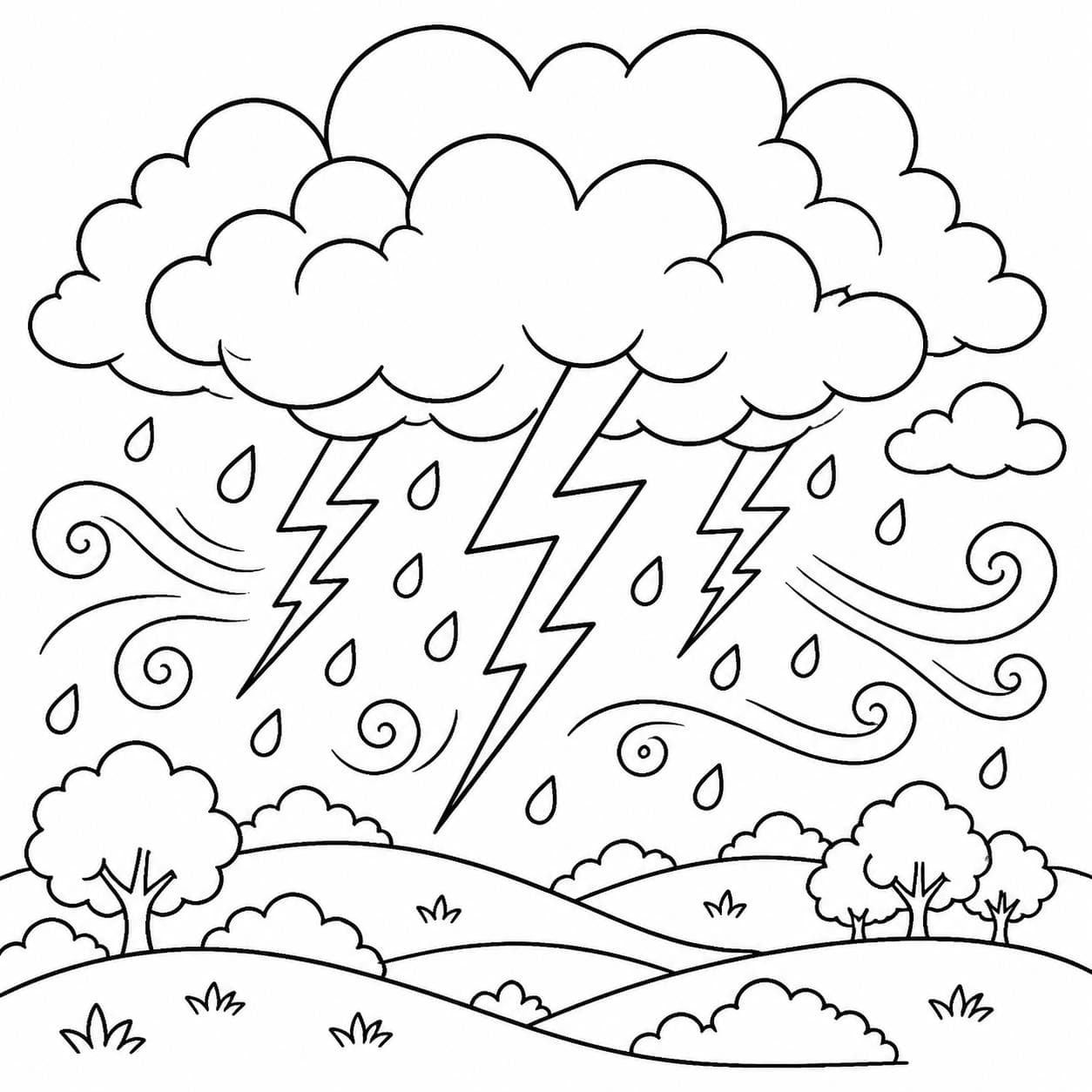Gewitterwolke Ausmalbild