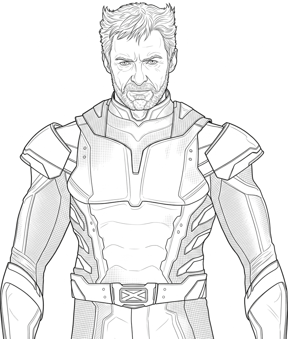 Wolverine Hugh Jackman Ausmalbild
