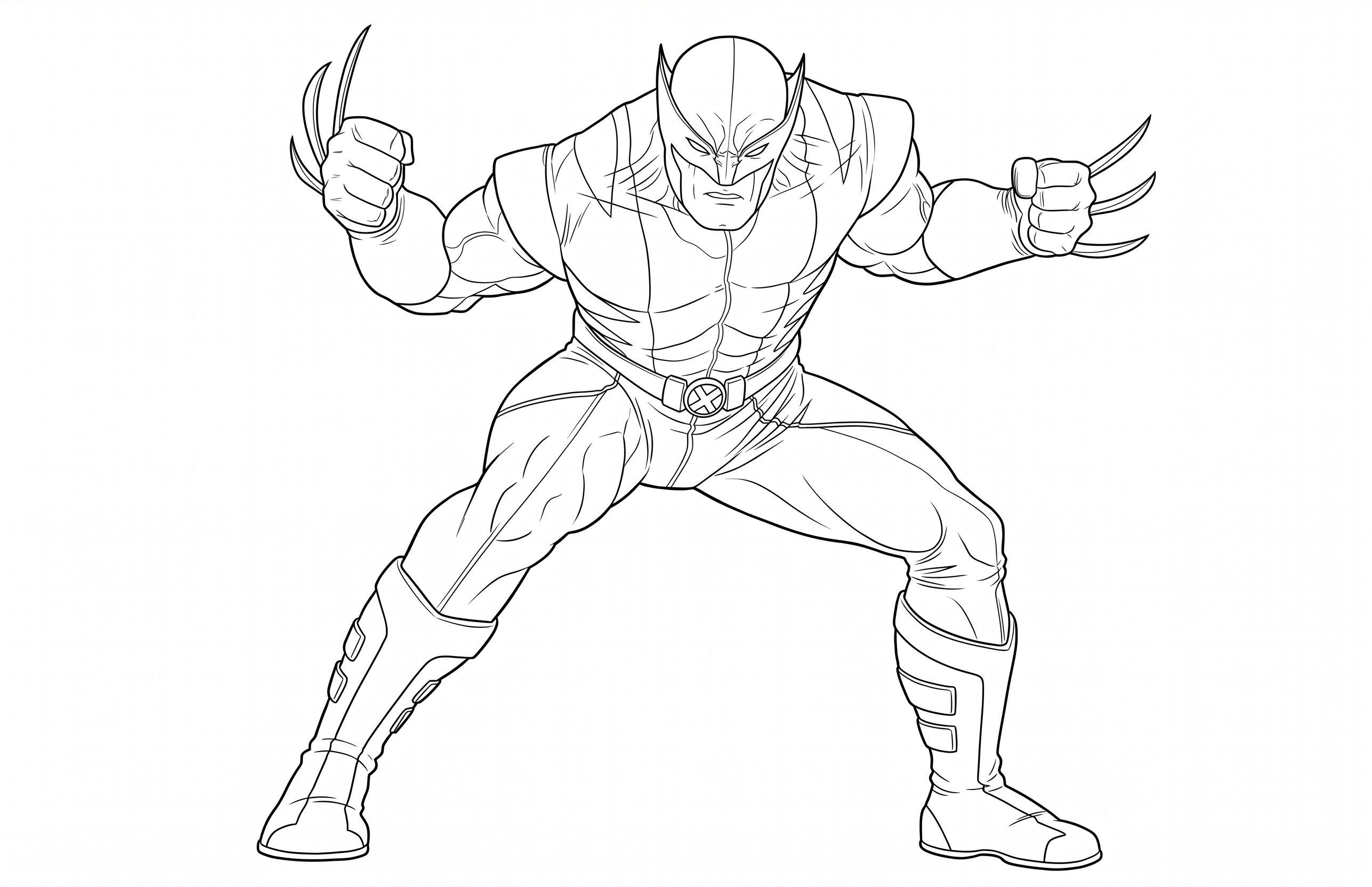 Wolverine in Aktion Ausmalbild