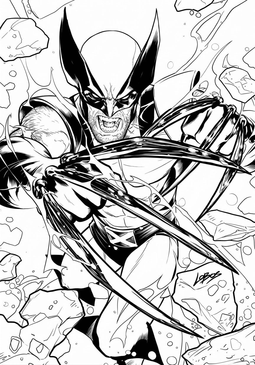 Wolverine Zeichnung Ausmalbild