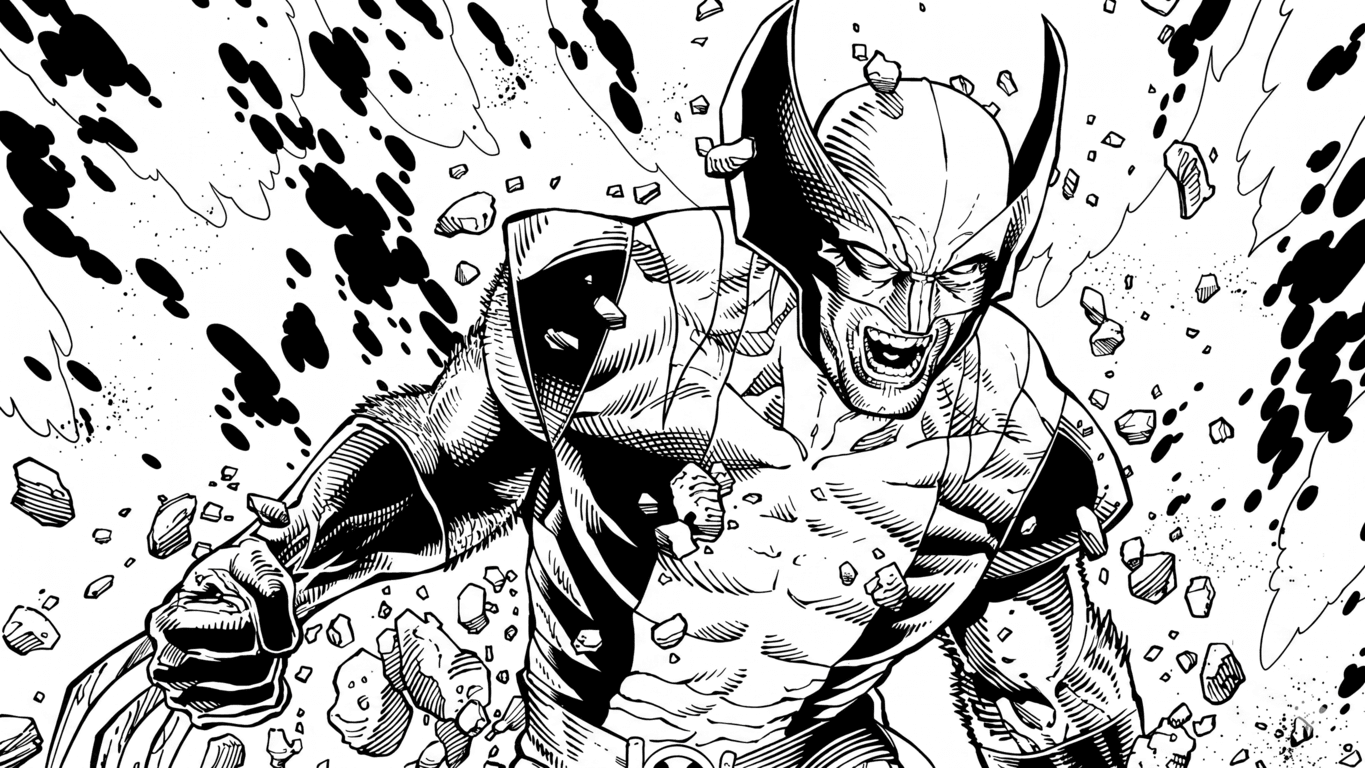 Wütender Wolverine Ausmalbild