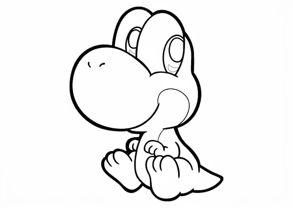 Baby-Yoshi – kostenlose Yoshi Malvorlage zum Ausdrucken